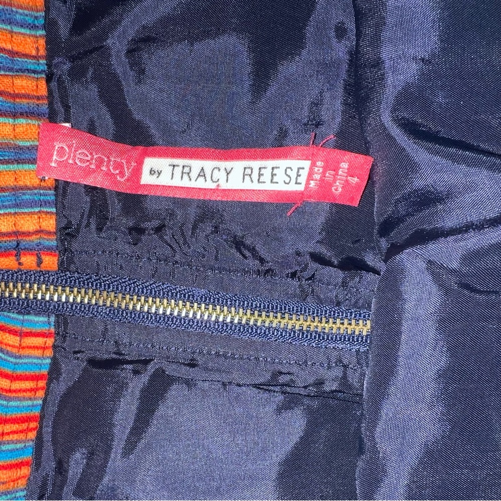 Plenty By Tracy Reese Blue and Orange A-Line Pleated Skirt Sz 4 - Picture 4 of 12